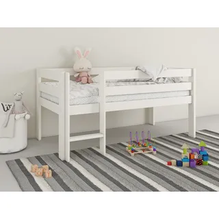 otto home Halbhochbett Tide 90 x 200 cm Kiefer massiv weiß