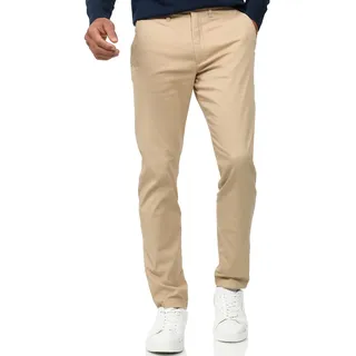 Chinos INDICODE "INRafle", Herren, Gr. 36, Länge 32, beige (irich cream), Web, Obermaterial: 98% Baumwolle, 2% Elasthan, unifarben, regular fit normal, Hosen Chinos