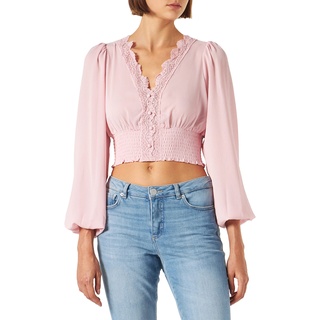 IZIA Damen Gaya-Cropped Bluse, Rosa, L