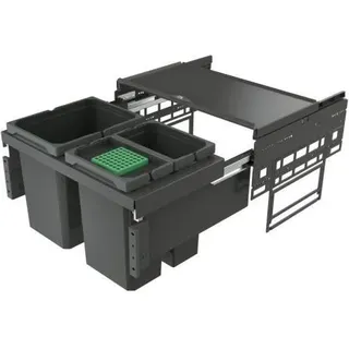Cox® Base 360 K/600-3, Abfallsammelsystem, mit Biodeckel, anthrazit, H 360 mm - Weiß