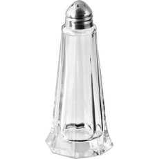 Fackelmann 46871 Salz- und Pfefferstreuer, Glas, Silber, 5 x 11 cm