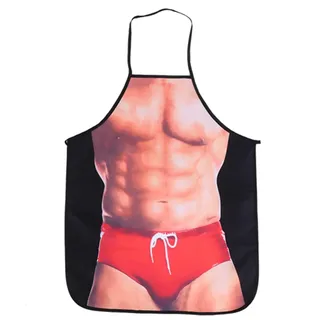 3D Lustige Kochschürze, Sexy Bikini Mann Frau Muster Wasserdichte Schürze Zum Kochen Grillen Backen Party Gag Paare Neuheit Geschenke(Kraftprotz im Bikini)