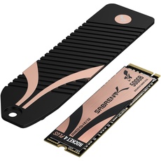 Sabrent M.2 NVMe SSD 500GB Gen 4 mit PS5 Kühlkörper, Internes Solid State 7000 MB/s Lesen, PCIe 4.0 intern Festplatte Für Gamer, kompatibel mit Playstation 5, PS5 Konsole (SB-RKT4P-PSHS-500)