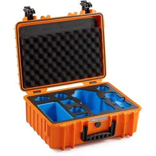 B&W International Transportkoffer Outdoor 5000 (PP.221) Orange – für DJI Mavic 4 Pro – Wasserdicht (IP67), staubdicht, schlagfest, extrem robust