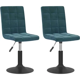 vidaXL Esszimmerstühle 2 Stk. Drehbar Blau Samt - Blau
