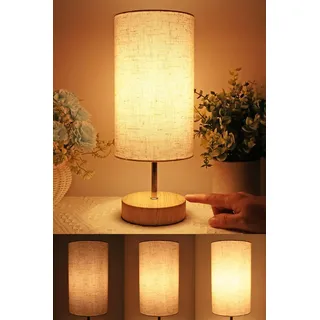 HSLighting Nachttischlampe Touch Dimmbar, 34.5cm Tischlampe mit Kabel Glühbirne 3 Helligkeitsstufen Einstellbar Tischleuchte für Weihnachten Nachttisch Schlafzimmer Wohnzimmem Lesen Geschenk