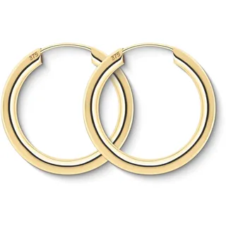 EDELIND Ohrringe Damen Creolen Gold 20mm 375 Gelbgold Breite 2,5mm Kleine Hoop Ohrringe 9 K Echt Gold Goldene Ohrringe mit Schmuck Geschenk Box Made in Germany
