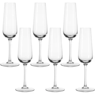 Leonardo Tivoli Sektgläser 6er Set, Sekt-Kelch mit gezogenem Stiel, spülmaschinenfeste Prosecco-Gläser, Höhe 23 cm, 210 ml, 020962