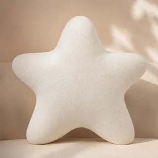 PjuQow kuschelkissen, Sternförmiges Plüschkissen mit flauschigem Fell, volle elastische Füllung, stabil vernähte Nähte, süße Dekoration und gemütlicher Schlafbegleiter für Wohnzimmer und Kinderzimmer