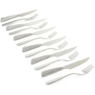 Weber Deluxe Steak-Set, 6-teilig, bestehend aus Messer & Gabel, aus hochwertigem Deutschen Edelstahl, Monoblock Design, extra scharf geschliffen, ergnomischer Griff - Silber (17845)