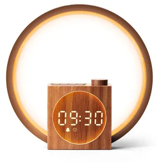 Dreamegg Nachttischlampe Touch, Tageslichtwecker mit USB Ladefunktion