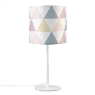 Wandleuchte Stofflampenschirm Tischlampe Nachttischlampe E14 Vintage Retro Rund - Weiß