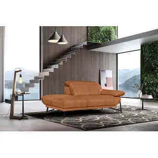 Egoitaliano Ottomane »Anais, erstklassiges Designsofa, Breite 179 cm, Fußfarbe schattengrau« Kopfteil verstellbar, Luxus-Microfaser Lederoptik, brandy, braun