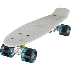 Ridge Skateboard Serie Mini Cruiser Board Komplett Fertig Montiert, Glow White/Clear Blue, 55cm, 0786471336823