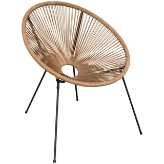 Mobili Rebecca Rebecca Mobili Gartensessel 70 x 76 x 80 cm beige/schwarz