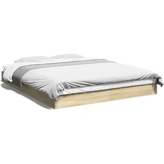 vidaXL Bettgestell ohne Matratze Sonoma-Eiche 160x200 cm Holzwerkstoff - Braun