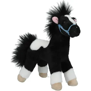 DEPESCHE 13479 Miss Melody Plüschpferd Schwarz Weiß, 18 cm