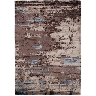 Musterring "ANGELES PILANO", blau Braun, beige, blau), B:250cm H:10mm L:350cm, Viskose, Teppiche, Teppich, exlcusive MUSTERRING DELUXE COLLECTION, Bambus-Viskose feine Knüpfung