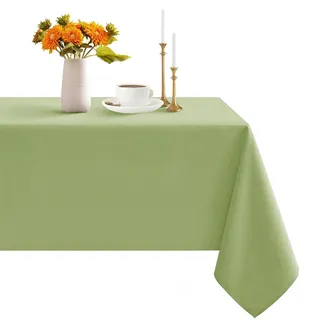 Romanstile Tischdecke grün 80 x 80 cm Mitteldecke Frühling Ostern quadratisch abwaschbar,wasserabweisend Table Cloth Tischdecken für kleine Esstische,Bistro,Café,Outdoor,Garten