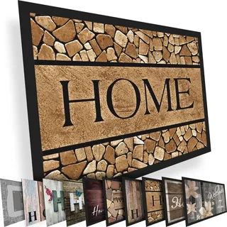 Valia Home Fußmatte Schmutzfangmatte Türmatte für Innen und Aussen - Fussmatte - Sauberlaufmatte rutschfest - Fußabtreter Haustür - Home Design 40 x 60 cm