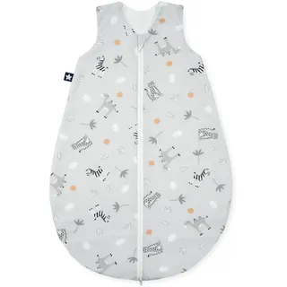 Julius Zöllner Schlafsack Jersey, warme Füllung 2,5 TOG, waschbar bei 60°C, Made in Germany, OEKO TEX Standard 100, Savanne grau, Gr. 80/86