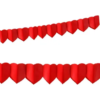 Papier-Girlande HERZEN rot 4 m x 18 cm