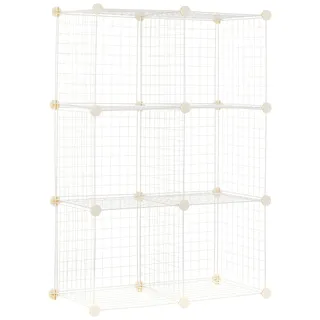 Amazon Basics Würfelregal aus Metall - Maximale Tragfähigkeit des Regals 27 kg, Weiß, 6 Ablagefächer, 76.96 x 37.08 x 113.79 cm