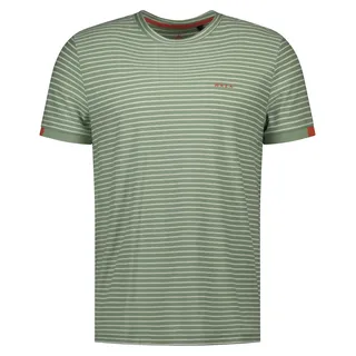 New Zealand Auckland Herren T-Shirt, Grün Gestreift, Regular Fit, 60% Baumwolle 40% Modal, Gr. XXL