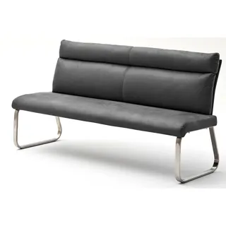 Polsterbank MCA FURNITURE "RABEA-PBANK", grau (grau, edelstahl gebürstet), B:180cm H:98cm T:70cm, Edelstahl, Sitzbänke, Polsterbank