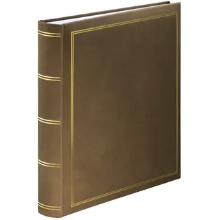 Hama London 34x35 cm 80 Seiten, Album für 480 Fotos zum Selbstgestalten und Einkleben, Photoalbum mit Pergamin-Trennblättern) braun (10 x 15 cm)