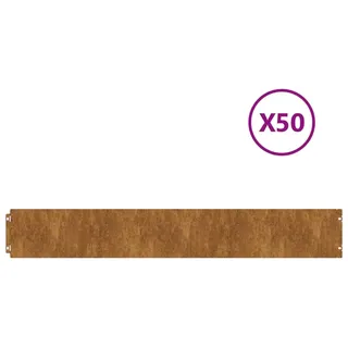 vidaXL Rasenkante 15 x 103 cm 50 Stück Braun