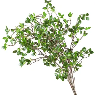 Ollain Künstliche Grünpflanzen, 109,2 cm, künstliche Blätter, grüne Eukalytuszweige, Ficus-Zweige, Farn, künstliche grüne Büsche, Sträucher für Zuhause, Party, Hochzeit, Dekoration (4 Stück)