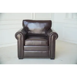 Design Sessel Leder Luxus Fernseh Couch 1 Sitzer Sofa Relax Polster Lounge Neu - Braun