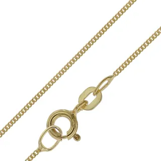 trendor Feine Panzerkette für Anhänger 585 Gold Flachpanzer 0,8 mm eleganter Halsschmuck aus Echtgold für Damen, wunderschöne Geschenkidee, 39590-38 38 cm