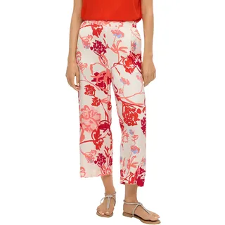 s.Oliver BLACK LABEL Damen 2145101 Satin Hose Regularular Fit, Wide Leg, Creme 02A2, 36