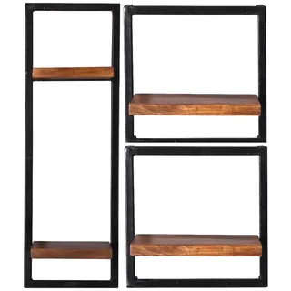 SIT Möbel Accra Wandregal 65 x 25 x 75 cm Schwarz