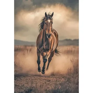 DCIDBEI 5D DIY Diamond Painting Apokalyptische Pferde 40x50cm Diamant Puzzle Stickerei Kreuzstich Malen nach Zahlen Erwachsene Pferd Springen Diamant Painting Groß Pferd Leidenschaft Mut Loyalität