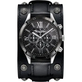 Thomas Sabo Rebel Icon Chronograph Herrenuhr, Tag, analog, Stoppfunktion, Lederarmband,