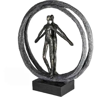 Casablanca modernes Design Casablanca by Gilde, Deko Objekt, Paar im Ring, bronzefarben/schwarz", bronzefarben/grau/schwarz, Polyresin, bronzefarben, Grau, schwarz),