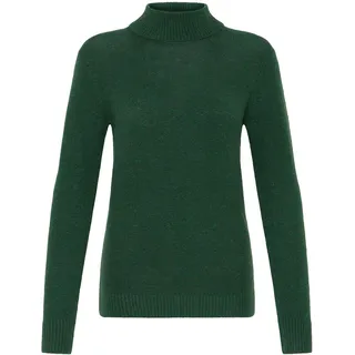 Rollkragenpullover OXMO "Rollkragenpullover OXSigne", Damen, Gr. XS, grün (pineneedle), Obermaterial: 44% Polyester Pol. recyc.. 23% Polyacryl PAN. 22% Polyester PES. 8% Wolle WO. 3% Elasthan EL., Pullover Rollkragenpullover