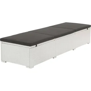 VidaXL 43951, Lounge, Gepolsterter Sitz, Polyrattan, Stahl, Schwarz, Weiß, 600 mm, 1950 mm - Schwarz, Weiß