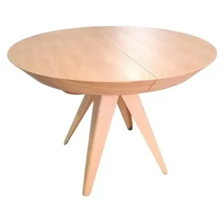 Masseno Ausziehbar Esstisch INTARSIO 120 - 220 cm x 120 cm Rund Tisch für Wohnzimmer, Küche, Eichefarben - Braun