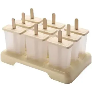 VHV – Eisformen – Eis am Stiel Formen – Stapelbare Eisformen – Für Joghurt, Saft und sommerliche Leckereien – Beige - Beige