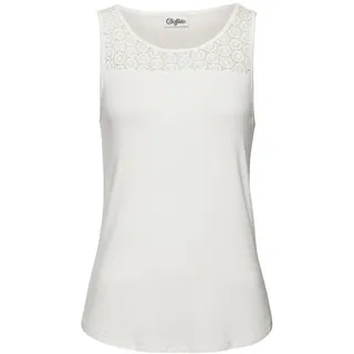 Buffalo Strandtop mit Spitzeneinsatz, modisch, Tanktop, Damentop, weiß,