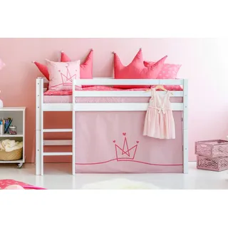 Hoppekids Hochbett ECO Dream 70 x 160 cm Kiefer massiv rosa weiß