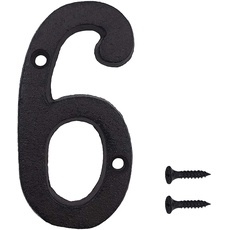 INCREWAY Gusseisen-Zahlen, 7,6 cm, schwarz, Retro-Metall-Nummern für Café, Bar, Restaurant (6)