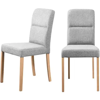 4-Fußstuhl OTTO HOME "Nina Küchenstuhl, Polsterstuhl", grau (antarctica, dekor eiche ontario), B:43cm H:91cm T:56cm, Massivholz, Stühle, 4-Fußstuhl, Gestell Buche Massivholz lackiert