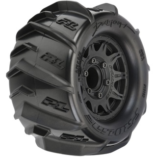 Pro-Line 1/10 Dumont F/R 2.8" MT Tires Mounted 12mm/14mm Black Raid (2)