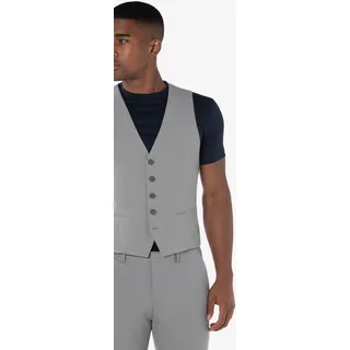Anzugweste BENVENUTO. "SECCHIA", Herren, Gr. 54, grau (lightgrau), Obermaterial: 52% Polyester PES. 43% Wolle WO. 5% Elasthan EL. Futter: 94% Polyester PES. 6% Elasthan EL., slim fit, V-Ausschnitt, Westen Anzugweste, im Slim-Fit