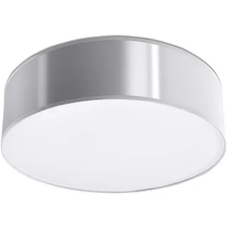 SOLLUX lighting Arena 35 Lampe De Deckenleuchte rund, minimalistisches und modernes Design, austauschbare Glühbirne E27 (LED), 1x60 W, leicht zu reinigen, aus PVC, 35x35x11 cm, Grau - Grau